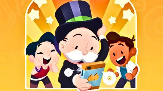 Monopoly GO Golden Blitz sticker trading event promotional banner